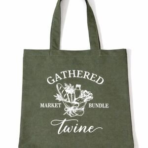 Handmade Gathered Twine Market Bundle Tote Bag - Green